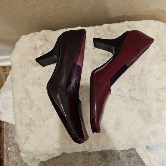 NWOT Luzia Mirnar Women's Red Patent Leather Square Toe Pumps Size - Picture 3 of 10